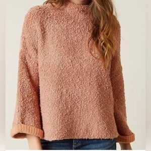 Free People Cuddle Up Sweater Rose - size S